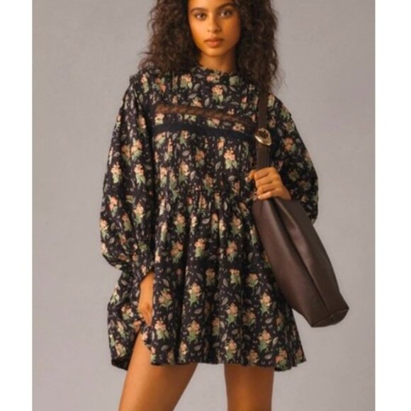 Pilcro Long-Sleeve Mock-Neck Swing Mini Dress, NWT - XXS - Picture 1 of 12